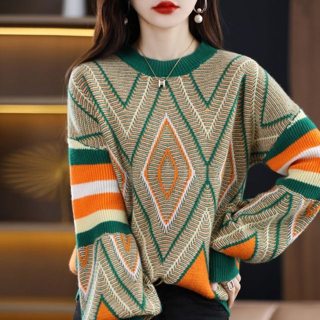 Jersey bohemio de cuello redondo