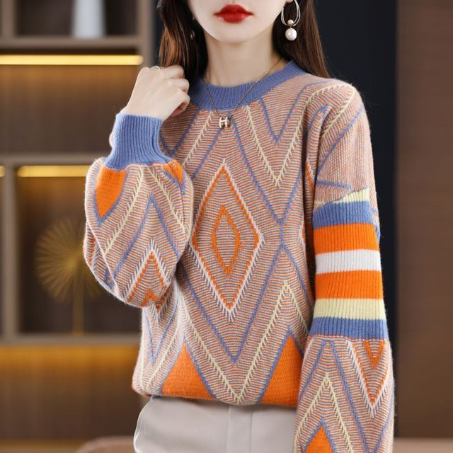 Jersey bohemio de cuello redondo