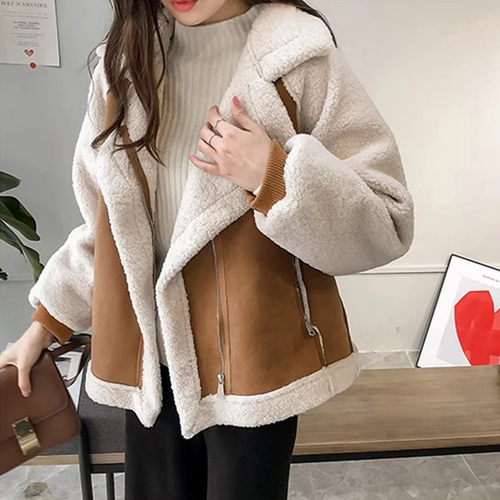 Abrigo holgado de patchwork