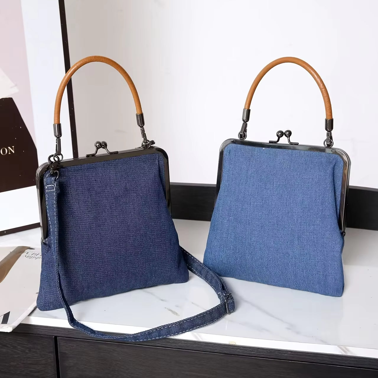 Bolso de hombro tipo de estilo denim