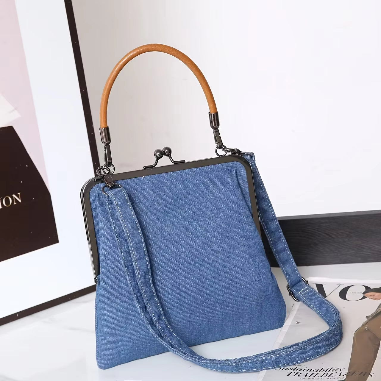 Bolso de hombro tipo de estilo denim