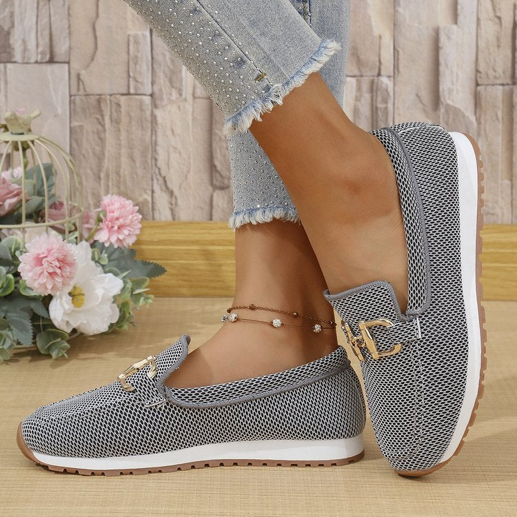 Zapatillas sin cordones de línea plana