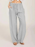 Pantalones de algodón y lino para mujer