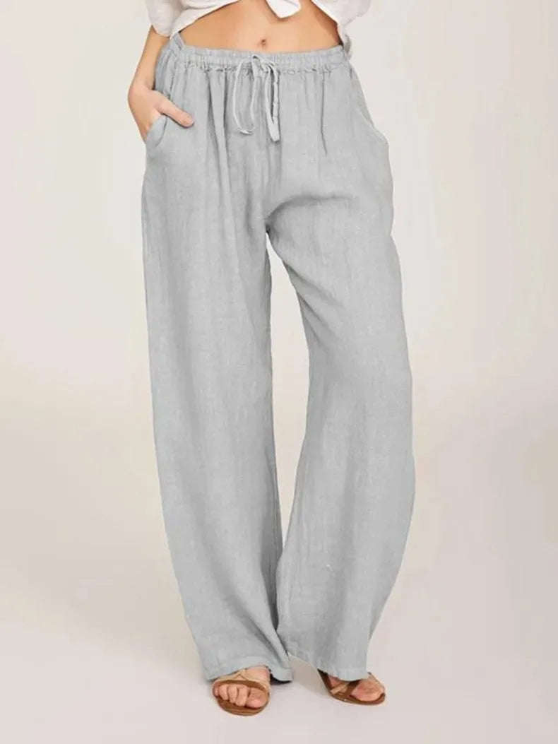Pantalones de algodón y lino para mujer