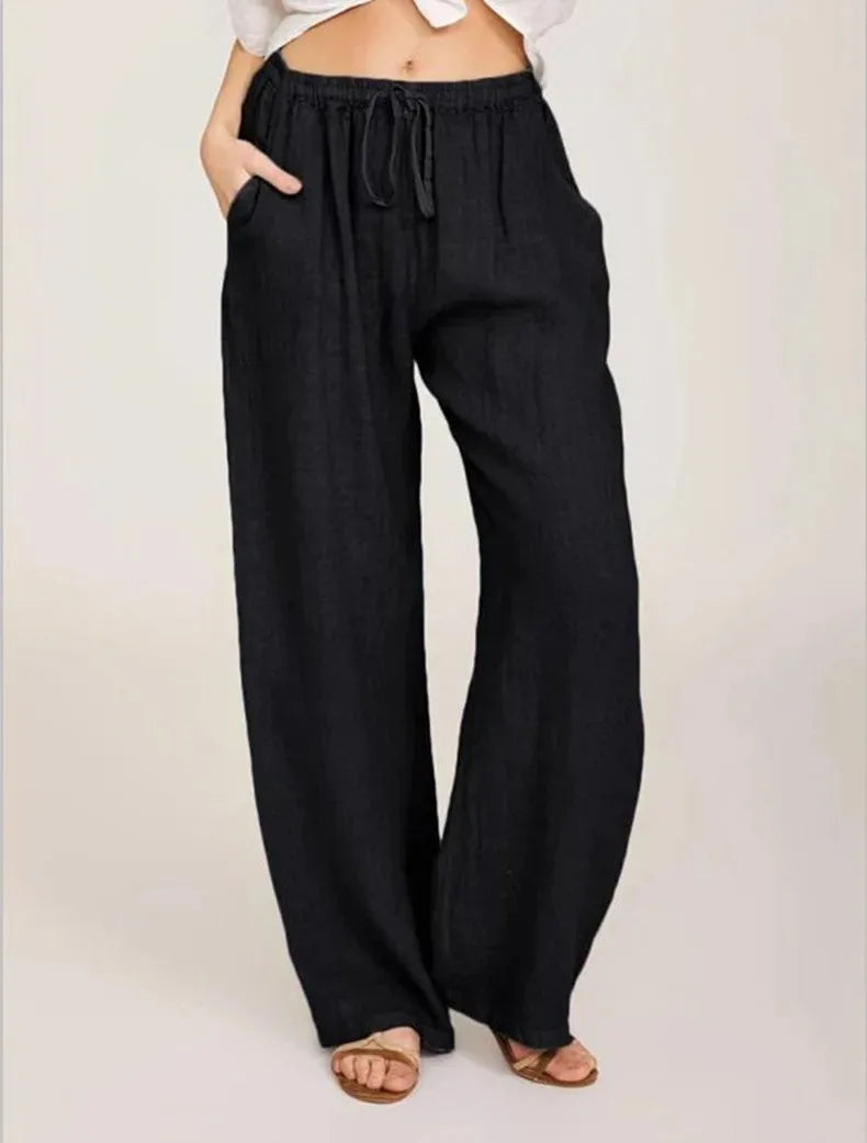 Pantalones de algodón y lino para mujer