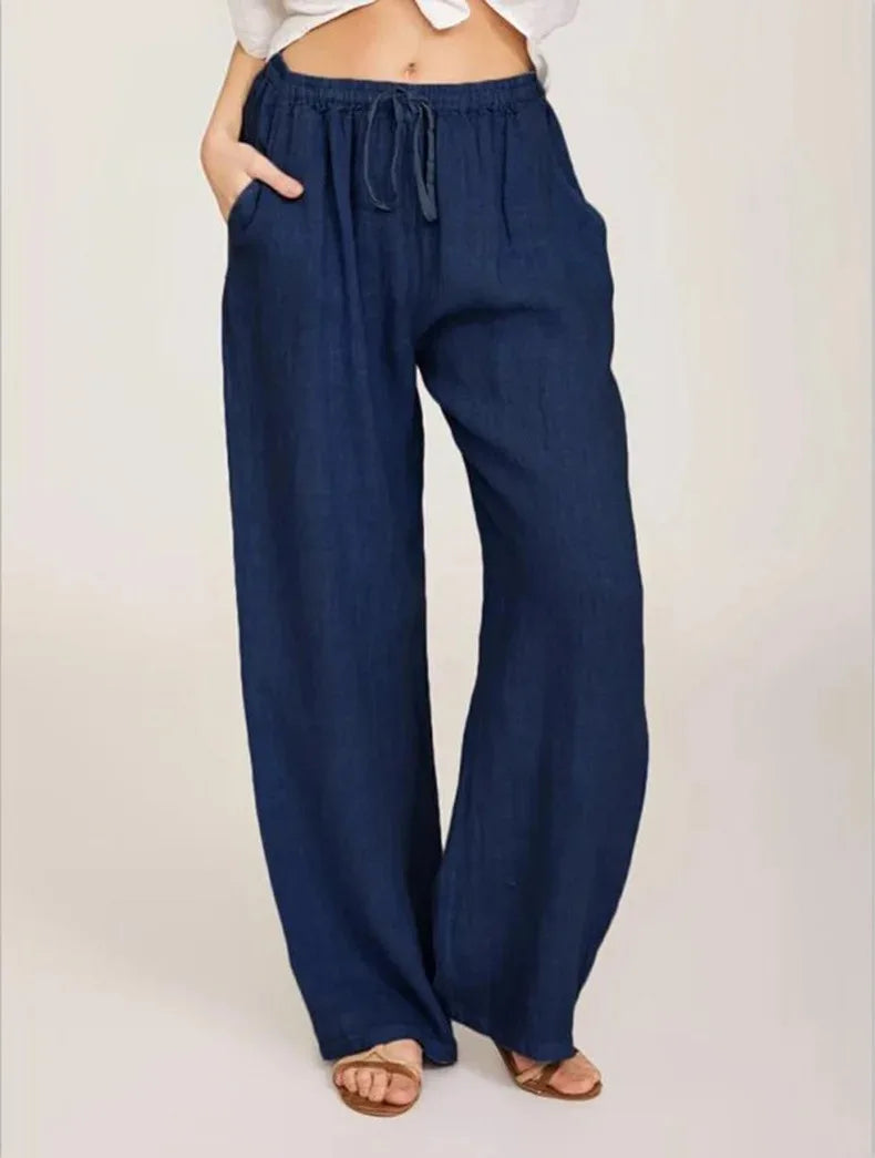 Pantalones de algodón y lino para mujer