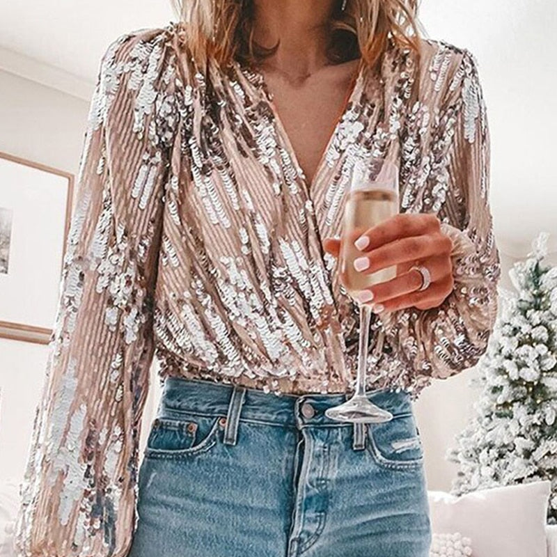 Blusa con lentejuelas