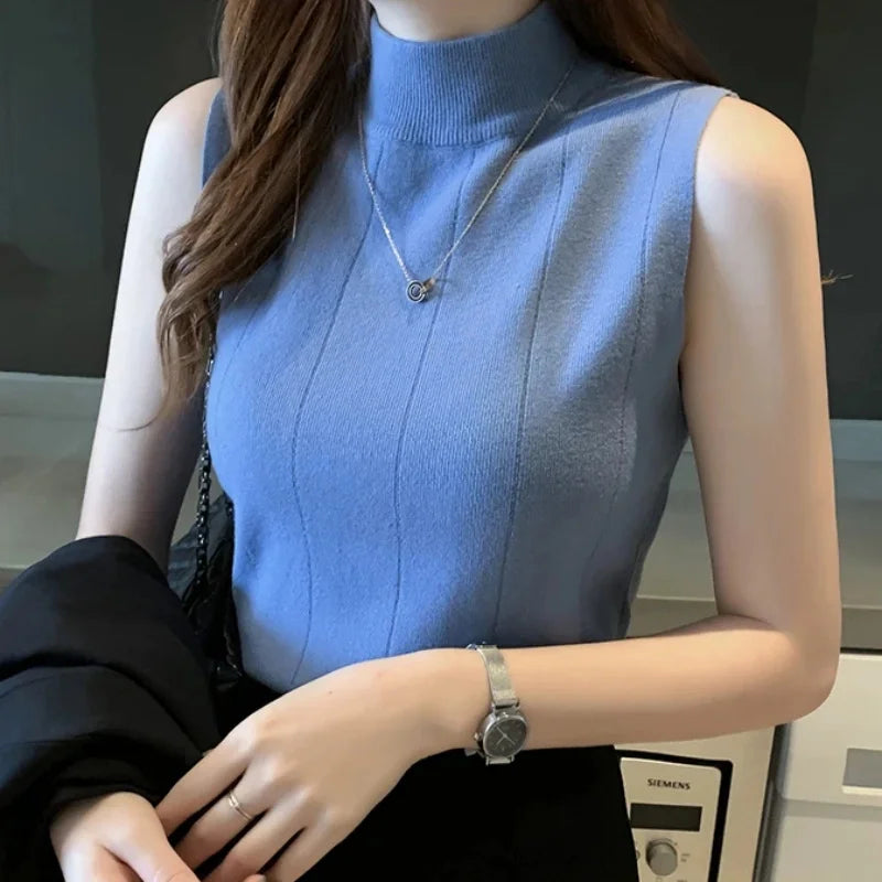Blusa lisa sin mangas