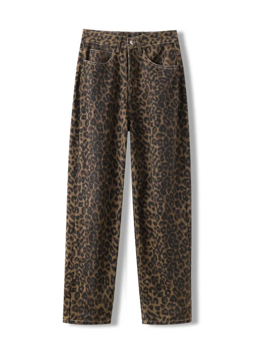 Vaqueros con estampado de leopardo