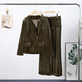 Conjunto de traje con blazer de terciopelo para mujer